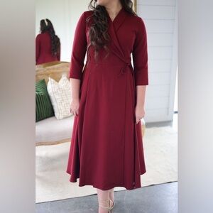Dainty Jewells She Walks with Grace dress, burgundy